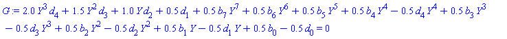 2.0*Y^3*d[4]+1.5*Y^2*d[3]+1.0*Y*d[2]+.5*d[1]+.5*b[7]*Y^7+.5*b[6]*Y^6+.5*b[5]*Y^5+.5*b[4]*Y^4-.5*d[4]*Y^4+.5*b[3]*Y^3-.5*d[3]*Y^3+.5*b[2]*Y^2-.5*d[2]*Y^2+.5*b[1]*Y-.5*d[1]*Y+.5*b[0]-.5*d[0] = 0