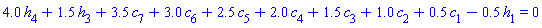 4.0*h[4]+1.5*h[3]+3.5*c[7]+3.0*c[6]+2.5*c[5]+2.0*c[4]+1.5*c[3]+1.0*c[2]+.5*c[1]-.5*h[1] = 0