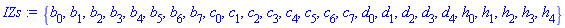 {b[0], b[1], b[2], b[3], b[4], b[5], b[6], b[7], c[0], c[1], c[2], c[3], c[4], c[5], c[6], c[7], d[0], d[1], d[2], d[3], d[4], h[0], h[1], h[2], h[3], h[4]}