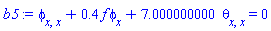 diff(diff(phi(x), x), x)+.4*f(x)*(diff(phi(x), x))+7.000000000*(diff(diff(theta(x), x), x)) = 0