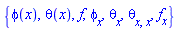 {diff(diff(theta(x), x), x), diff(f(x), x), diff(phi(x), x), diff(theta(x), x), f(x), phi(x), theta(x)}