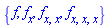 {diff(diff(diff(f(x), x), x), x), diff(diff(f(x), x), x), diff(f(x), x), f(x)}