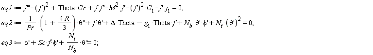 eq1 := diff(f(x), x, x, x)-(diff(f(x), x))^2+Theta*Gr+f(x)*(diff(f(x), x, x))-M^2*(diff(f(x), x))-(diff(f(x), x))^2*G[1]-(diff(f(x), x))*j[1] = 0;