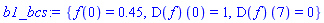 {f(0) = .45, (D(f))(0) = 1, (D(f))(7) = 0}