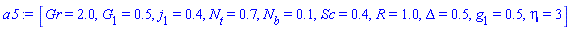 [Gr = 2.0, G[1] = .5, j[1] = .4, N[t] = .7, N[b] = .1, Sc = .4, R = 1.0, Delta = .5, g[1] = .5, eta = 3]