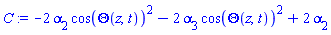-2*alpha[2]*cos(Theta(z, t))^2-2*alpha[3]*cos(Theta(z, t))^2+2*alpha[2]