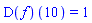 (D(f))(10) = 1