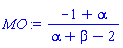 (-1+alpha)/(alpha+beta-2)