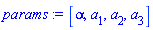 [alpha, a[1], a[2], a[3]]