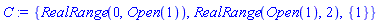 {RealRange(0, Open(1)), RealRange(Open(1), 2), {1}}
