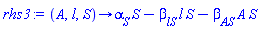 proc (A, l, S) options operator, arrow; alpha__S*S-beta__lS*l*S-beta__AS*A*S end proc