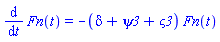 diff(Fn(t), t) = -(delta+psi3+varsigma3)*Fn(t)