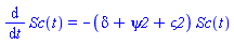diff(Sc(t), t) = -(delta+psi2+varsigma2)*Sc(t)
