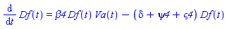 diff(Df(t), t) = beta4*Df(t)*Va(t)-(delta+psi4+varsigma4)*Df(t)