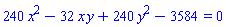 240*x^2-32*x*y+240*y^2-3584 = 0