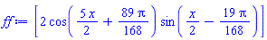 [2*cos((5/2)*x+(89/168)*Pi)*sin((1/2)*x-(19/168)*Pi)]