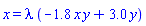 x = lambda*(-1.8*x*y+3.0*y)