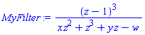 (z-1)^3/(x*z^2+z^3+y*z-w)