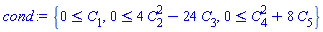 {0 <= C[1], 0 <= 4*C[2]^2-24*C[3], 0 <= C[4]^2+8*C[5]}