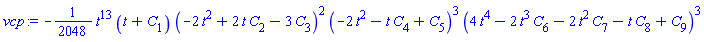 -(1/2048)*t^13*(t+C[1])*(-2*t^2+2*t*C[2]-3*C[3])^2*(-2*t^2-t*C[4]+C[5])^3*(4*t^4-2*t^3*C[6]-2*t^2*C[7]-t*C[8]+C[9])^3