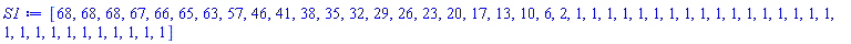 [68, 68, 68, 67, 66, 65, 63, 57, 46, 41, 38, 35, 32, 29, 26, 23, 20, 17, 13, 10, 6, 2, 1, 1, 1, 1, 1, 1, 1, 1, 1, 1, 1, 1, 1, 1, 1, 1, 1, 1, 1, 1, 1, 1, 1, 1, 1, 1, 1, 1]