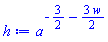 a^(-3/2-(3/2)*w)