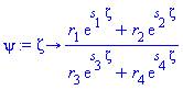 proc (zeta) options operator, arrow; (r[1]*exp(s[1]*zeta)+r[2]*exp(s[2]*zeta))/(r[3]*exp(s[3]*zeta)+r[4]*exp(s[4]*zeta)) end proc