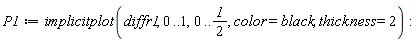 P1 := implicitplot(diffr1, 0 .. 1, 0 .. 1/2, color = black, thickness = 2)