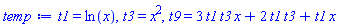t1 = ln(x), t3 = x^2, t9 = 3*t1*t3*x+2*t1*t3+t1*x
