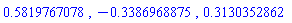 .5819767078, -.3386968875, .3130352862