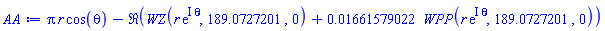 Pi*r*cos(theta)-Re(WZ(r*exp(I*theta), 189.0727201, 0)+0.1661579022e-1*WPP(r*exp(I*theta), 189.0727201, 0))