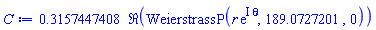 .3157447408*Re(WeierstrassP(r*exp(I*theta), 189.0727201, 0))