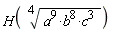 H((a^9*b^8*c^3)^(1/4))