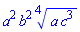 a^2*b^2*%surd(a*c^3, 4)