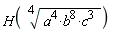 H((a^4*b^8*c^3)^(1/4))