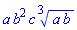 a*b^2*c*%surd(a*b, 3)