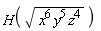 H(sqrt(x^6*y^5*z^4))