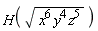 H(sqrt(x^6*y^4*z^5))