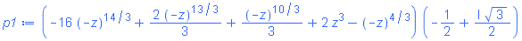 (-16*(-z)^(14/3)+(2/3)*(-z)^(13/3)+(1/3)*(-z)^(10/3)+2*z^3-(-z)^(4/3))*(-1/2+((1/2)*I)*3^(1/2))