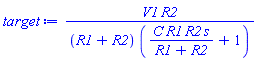 V1*R2/((R1+R2)*(C*R1*R2*s/(R1+R2)+1))