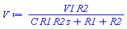 V1*R2/(C*R1*R2*s+R1+R2)