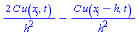 2*C*u(x[i], t)/h^2-C*u(x[i]-h, t)/h^2