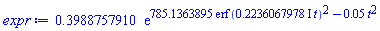.3988757910*exp(785.1363895*erf((.2236067978*I)*t)^2-0.5e-1*t^2)