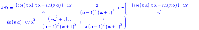 (cos(Pi*alpha)*Pi*alpha-sin(Pi*alpha))*_C2/Pi-2/((alpha-1)^2*(alpha+1)^2)+Pi*(-(cos(Pi*alpha)*Pi*alpha-sin(Pi*alpha))*_C2/Pi^2-sin(Pi*alpha)*_C2*alpha^2-(-alpha^2+1)*Pi/((alpha-1)^2*(alpha+1)^2)+2/(Pi*(alpha-1)^2*(alpha+1)^2))