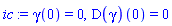 gamma(0) = 0, (D(gamma))(0) = 0