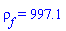 rho[f] = 997.1