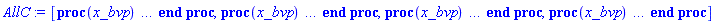 [proc (x_bvp) local res, data, solnproc, _ndsol, outpoint, i; option `Copyright (c) 2000 by Waterloo Maple Inc. All rights reserved.`; _EnvDSNumericSaveDigits := Digits; Digits := 15; if _EnvInFsolve = true then outpoint := evalf[_EnvDSNumericSaveDigits](x_bvp) else outpoint := evalf(x_bvp) end if; data := Array(1..4, {(1) = proc (outpoint) local X, Y, YP, yout, errproc, L, V, i; option `Copyright (c) 2000 by Waterloo Maple Inc. All rights reserved.`; X := Vector(10, {(1) = -1.0, (2) = -.8345204915051194, (3) = -.613691680718111, (4) = -.3419593760168745, (5) = -0.30799685620354136e-1, (6) = .261867322088955, (7) = .49531217387834137, (8) = .6834721467651494, (9) = .8471616133630866, (10) = 1.0}, datatype = float[8], order = C_order); Y := Matrix(10, 4, {(1, 1) = -1.0, (1, 2) = .0, (1, 3) = 3.1636830295853944, (1, 4) = -4.607032094044634, (2, 1) = -.9600083071821683, (2, 2) = .4641435042824518, (2, 3) = 2.4670081858897706, (2, 4) = -3.8449519456918044, (3, 1) = -.8038896314203525, (3, 2) = .9217743985030411, (3, 3) = 1.7046802961225183, (3, 4) = -3.1099803799278667, (4, 1) = -.5003436588990865, (4, 2) = 1.2777956453763997, (4, 3) = .93926555275606, (4, 4) = -2.5886165747900933, (5, 1) = -0.6991456323748237e-1, (5, 2) = 1.4489743289330363, (5, 3) = .1685876354270685, (5, 4) = -2.442192850610124, (6, 1) = .35099468269583234, (6, 2) = 1.3910256110120378, (6, 3) = -.5792822530856752, (6, 4) = -2.745091306679072, (7, 1) = .653851403072871, (7, 2) = 1.1762711862773043, (7, 3) = -1.2844409058641224, (7, 4) = -3.3599344632577943, (8, 1) = .8485116918581102, (8, 2) = .8707876943971833, (8, 3) = -1.9881043917473578, (8, 4) = -4.17394509227341, (9, 1) = .9611973502450049, (9, 2) = .4852860212631082, (9, 3) = -2.7494939818683, (9, 4) = -5.1808107093802835, (10, 1) = 1.0, (10, 2) = .0, (10, 3) = -3.632609179737446, (10, 4) = -6.429500616264703}, datatype = float[8], order = C_order); YP := Matrix(10, 4, {(1, 1) = .0, (1, 2) = 3.1636830295853944, (1, 3) = -4.607032094044634, (1, 4) = 5.190185528061891, (2, 1) = .4641435042824518, (2, 2) = 2.4670081858897706, (2, 3) = -3.8449519456918044, (2, 4) = 4.034271280109428, (3, 1) = .9217743985030411, (3, 2) = 1.7046802961225183, (3, 3) = -3.1099803799278667, (3, 4) = 2.657066924436565, (4, 1) = 1.2777956453763997, (4, 2) = .93926555275606, (4, 3) = -2.5886165747900933, (4, 4) = 1.2190298693244515, (5, 1) = 1.4489743289330363, (5, 2) = .1685876354270685, (5, 3) = -2.442192850610124, (5, 4) = -.2762813315156067, (6, 1) = 1.3910256110120378, (6, 2) = -.5792822530856752, (6, 3) = -2.745091306679072, (6, 4) = -1.8524997259979574, (7, 1) = 1.1762711862773043, (7, 2) = -1.2844409058641224, (7, 3) = -3.3599344632577943, (7, 4) = -3.493527624215365, (8, 1) = .8707876943971833, (8, 2) = -1.9881043917473578, (8, 3) = -4.17394509227341, (8, 4) = -5.232027988502383, (9, 1) = .4852860212631082, (9, 2) = -2.7494939818683, (9, 3) = -5.1808107093802835, (9, 4) = -7.134882875694695, (10, 1) = .0, (10, 2) = -3.632609179737446, (10, 3) = -6.429500616264703, (10, 4) = -9.25810567969981}, datatype = float[8], order = C_order); errproc := proc (x_bvp) local outpoint, X, Y, yout, L, V, i; option `Copyright (c) 2000 by Waterloo Maple Inc. All rights reserved.`; Digits := 15; outpoint := evalf(x_bvp); X := Vector(10, {(1) = -1.0, (2) = -.8345204915051194, (3) = -.613691680718111, (4) = -.3419593760168745, (5) = -0.30799685620354136e-1, (6) = .261867322088955, (7) = .49531217387834137, (8) = .6834721467651494, (9) = .8471616133630866, (10) = 1.0}, datatype = float[8], order = C_order); Y := Matrix(10, 4, {(1, 1) = .0, (1, 2) = .0, (1, 3) = -0.320965229302303e-6, (1, 4) = 0.20625435773980762e-6, (2, 1) = -0.21662828660741597e-8, (2, 2) = -0.5321047471110476e-7, (2, 3) = -0.29748745205442183e-6, (2, 4) = 0.14474251093437116e-6, (3, 1) = -0.12802224185955755e-7, (3, 2) = -0.12880359685429147e-6, (3, 3) = -0.2754609284674051e-6, (3, 4) = 0.422248919810272e-7, (4, 1) = -0.2488039788282393e-7, (4, 2) = -0.24645040885322146e-6, (4, 3) = -0.2232055894767619e-6, (4, 4) = -0.16612887001043793e-6, (5, 1) = -0.30207191488881113e-8, (5, 2) = -0.31616645991050967e-6, (5, 3) = -0.8442964129401751e-7, (5, 4) = -0.33082012445115147e-6, (6, 1) = 0.17692274965987335e-7, (6, 2) = -0.21929135648323933e-6, (6, 3) = 0.7591113124113682e-7, (6, 4) = -0.16518221277806597e-6, (7, 1) = 0.8997213689790162e-8, (7, 2) = -0.14049504318983955e-6, (7, 3) = 0.15011911446779624e-6, (7, 4) = -0.3775879681945588e-8, (8, 1) = 0.4950006422490701e-9, (8, 2) = -0.8694952700639968e-7, (8, 3) = 0.19486283016094694e-6, (8, 4) = 0.10646699460348378e-6, (9, 1) = -0.233653484917027e-8, (9, 2) = -0.4145693924776069e-7, (9, 3) = 0.23275364039844293e-6, (9, 4) = 0.19144199127325873e-6, (10, 1) = .0, (10, 2) = .0, (10, 3) = 0.26202545849335726e-6, (10, 4) = 0.24531565723179697e-6}, datatype = float[8], order = C_order); if not type(outpoint, 'numeric') then if outpoint = "start" or outpoint = "left" then return X[1] elif outpoint = "right" then return X[10] elif outpoint = "order" then return 6 elif outpoint = "error" then return HFloat(3.3082012445115147e-7) elif outpoint = "errorproc" then error "this is already the error procedure" elif outpoint = "rawdata" then return [4, 10, [F(x), diff(F(x), x), diff(diff(F(x), x), x), diff(diff(diff(F(x), x), x), x)], X, Y] else return ('procname')(x_bvp) end if end if; if outpoint < X[1] or X[10] < outpoint then error "solution is only defined in the range %1..%2", X[1], X[10] end if; V := array([1 = 4, 2 = 0]); if Digits <= trunc(evalhf(Digits)) then L := Vector(4, 'datatype' = 'float'[8]); yout := Vector(4, 'datatype' = 'float'[8]); evalhf(`dsolve/numeric/lagrange`(10, 4, X, Y, outpoint, var(yout), var(L), var(V))) else L := Vector(4, 'datatype' = 'sfloat'); yout := Vector(4, 'datatype' = 'sfloat'); `dsolve/numeric/lagrange`(10, 4, X, Y, outpoint, yout, L, V) end if; [x = outpoint, seq('[F(x), diff(F(x), x), diff(diff(F(x), x), x), diff(diff(diff(F(x), x), x), x)]'[i] = yout[i], i = 1 .. 4)] end proc; if not type(outpoint, 'numeric') then if outpoint = "start" or outpoint = "left" then return X[1] elif outpoint = "method" then return "bvp" elif outpoint = "right" then return X[10] elif outpoint = "order" then return 6 elif outpoint = "error" then return HFloat(3.3082012445115147e-7) elif outpoint = "errorproc" then return eval(errproc) elif outpoint = "rawdata" then return [4, 10, "depnames", X, Y, YP] else error "non-numeric value" end if end if; if outpoint < X[1] or X[10] < outpoint then error "solution is only defined in the range %1..%2", X[1], X[10] end if; if Digits <= trunc(evalhf(Digits)) and (_EnvInFsolve <> true or _EnvDSNumericSaveDigits <= trunc(evalhf(Digits))) then V := array( 1 .. 6, [( 1 ) = (7), ( 2 ) = (0), ( 3 ) = (false), ( 4 ) = (false), ( 5 ) = (false), ( 6 ) = (false)  ] ); L := Matrix(7, 2, {(1, 1) = .0, (1, 2) = .0, (2, 1) = .0, (2, 2) = .0, (3, 1) = .0, (3, 2) = .0, (4, 1) = .0, (4, 2) = .0, (5, 1) = .0, (5, 2) = .0, (6, 1) = .0, (6, 2) = .0, (7, 1) = .0, (7, 2) = .0}, datatype = float[8], order = C_order); yout := Vector(4, {(1) = .0, (2) = .0, (3) = .0, (4) = .0}, datatype = float[8]); evalhf(`dsolve/numeric/hermite`(10, 4, X, Y, YP, outpoint, var(yout), var(L), var(V))) else if _EnvInFsolve = true then Digits := _EnvDSNumericSaveDigits end if; V := array( 1 .. 6, [( 1 ) = (7), ( 2 ) = (0), ( 3 ) = (false), ( 4 ) = (false), ( 5 ) = (false), ( 6 ) = (false)  ] ); L := Matrix(7, 2, {(1, 1) = 0., (1, 2) = 0., (2, 1) = 0., (2, 2) = 0., (3, 1) = 0., (3, 2) = 0., (4, 1) = 0., (4, 2) = 0., (5, 1) = 0., (5, 2) = 0., (6, 1) = 0., (6, 2) = 0., (7, 1) = 0., (7, 2) = 0.}, order = C_order); yout := Vector(4, {(1) = 0., (2) = 0., (3) = 0., (4) = 0.}); `dsolve/numeric/hermite`(10, 4, X, Y, YP, outpoint, yout, L, V) end if; [outpoint, seq(yout[i], i = 1 .. 4)] end proc, (2) = Array(0..0, {}), (3) = [x, F(x), diff(F(x), x), diff(diff(F(x), x), x), diff(diff(diff(F(x), x), x), x)], (4) = 0}); solnproc := data[1]; if not type(outpoint, 'numeric') then if outpoint = "solnprocedure" then return eval(solnproc) elif member(outpoint, ["start", "left", "right", "errorproc", "rawdata", "order", "error"]) then return solnproc(x_bvp) elif outpoint = "sysvars" then return data[3] elif procname <> unknown then return ('procname')(x_bvp) else _ndsol := pointto(data[2][0]); return ('_ndsol')(x_bvp) end if end if; try res := solnproc(outpoint); [x = res[1], seq('[F(x), diff(F(x), x), diff(diff(F(x), x), x), diff(diff(diff(F(x), x), x), x)]'[i] = res[i+1], i = 1 .. 4)] catch: error  end try end proc, proc (x_bvp) local res, data, solnproc, _ndsol, outpoint, i; option `Copyright (c) 2000 by Waterloo Maple Inc. All rights reserved.`; _EnvDSNumericSaveDigits := Digits; Digits := 15; if _EnvInFsolve = true then outpoint := evalf[_EnvDSNumericSaveDigits](x_bvp) else outpoint := evalf(x_bvp) end if; data := Array(1..4, {(1) = proc (outpoint) local X, Y, YP, yout, errproc, L, V, i; option `Copyright (c) 2000 by Waterloo Maple Inc. All rights reserved.`; X := Vector(10, {(1) = -1.0, (2) = -.8230223002196657, (3) = -.6120604124702849, (4) = -.365734113634546, (5) = -0.8521083706438085e-1, (6) = .19807440722060754, (7) = .4441585008746424, (8) = .6506759302644971, (9) = .8310728926272699, (10) = 1.0}, datatype = float[8], order = C_order); Y := Matrix(10, 4, {(1, 1) = -1.0, (1, 2) = .0, (1, 3) = 3.2024054605007, (1, 4) = -4.561772646438333, (2, 1) = -.9538821065519519, (2, 2) = .499354216305126, (2, 3) = 2.462188482329671, (2, 4) = -3.834015030700587, (3, 1) = -.7994699363427611, (3, 2) = .9386310747679936, (3, 3) = 1.7246690988739413, (3, 4) = -3.1980477350676435, (4, 1) = -.5235639084761247, (4, 2) = 1.2718031406443107, (4, 3) = .9992635168967455, (4, 4) = -2.739308864691832, (5, 1) = -.13728232826492662, (5, 2) = 1.447997749307266, (5, 3) = .26608580079925903, (5, 4) = -2.5429470673842762, (6, 1) = .27392352756220795, (6, 2) = 1.4206602755546929, (6, 3) = -.46549948973869354, (6, 4) = -2.6793461768366402, (7, 1) = .6025721387687291, (7, 2) = 1.2215183660280955, (7, 3) = -1.1701367490289056, (7, 4) = -3.0985615431983247, (8, 1) = .8251391118646613, (8, 2) = .9098931672344264, (8, 3) = -1.8688868827206906, (8, 4) = -3.7129945299859637, (9, 1) = .9550662052310327, (9, 2) = .5084512958428912, (9, 3) = -2.605114303252651, (9, 4) = -4.49032135449593, (10, 1) = 1.0, (10, 2) = .0, (10, 3) = -3.4418755414950137, (10, 4) = -5.4574567197898505}, datatype = float[8], order = C_order); YP := Matrix(10, 4, {(1, 1) = .0, (1, 2) = 3.2024054605007, (1, 3) = -4.561772646438333, (1, 4) = 4.635306934795669, (2, 1) = .499354216305126, (2, 2) = 2.462188482329671, (2, 3) = -3.834015030700587, (2, 4) = 3.596017463172271, (3, 1) = .9386310747679936, (3, 2) = 1.7246690988739413, (3, 3) = -3.1980477350676435, (3, 4) = 2.4561451443713196, (4, 1) = 1.2718031406443107, (4, 2) = .9992635168967455, (4, 3) = -2.739308864691832, (4, 4) = 1.2964187138341203, (5, 1) = 1.447997749307266, (5, 2) = .26608580079925903, (5, 3) = -2.5429470673842762, (5, 4) = .11608643215970291, (6, 1) = 1.4206602755546929, (6, 2) = -.46549948973869354, (6, 3) = -2.6793461768366402, (6, 4) = -1.1009757814453724, (7, 1) = 1.2215183660280955, (7, 2) = -1.1701367490289056, (7, 3) = -3.0985615431983247, (7, 4) = -2.349548474329587, (8, 1) = .9098931672344264, (8, 2) = -1.8688868827206906, (8, 3) = -3.7129945299859637, (8, 4) = -3.645471486112765, (9, 1) = .5084512958428912, (9, 2) = -2.605114303252651, (9, 3) = -4.49032135449593, (9, 4) = -5.009247180175052, (10, 1) = .0, (10, 2) = -3.4418755414950137, (10, 3) = -5.4574567197898505, (10, 4) = -6.463933479418131}, datatype = float[8], order = C_order); errproc := proc (x_bvp) local outpoint, X, Y, yout, L, V, i; option `Copyright (c) 2000 by Waterloo Maple Inc. All rights reserved.`; Digits := 15; outpoint := evalf(x_bvp); X := Vector(10, {(1) = -1.0, (2) = -.8230223002196657, (3) = -.6120604124702849, (4) = -.365734113634546, (5) = -0.8521083706438085e-1, (6) = .19807440722060754, (7) = .4441585008746424, (8) = .6506759302644971, (9) = .8310728926272699, (10) = 1.0}, datatype = float[8], order = C_order); Y := Matrix(10, 4, {(1, 1) = .0, (1, 2) = .0, (1, 3) = -0.21795585591266545e-6, (1, 4) = 0.15859585924547324e-6, (2, 1) = -0.7382788075766052e-9, (2, 2) = -0.3484970048445586e-7, (2, 3) = -0.20310495291492214e-6, (2, 4) = 0.13757794743245046e-6, (3, 1) = -0.4824796191312689e-8, (3, 2) = -0.786371881262705e-7, (3, 3) = -0.17951856691697007e-6, (3, 4) = 0.9262522073134566e-7, (4, 1) = -0.9653802963899059e-8, (4, 2) = -0.13506031575634385e-6, (4, 3) = -0.13410901880448737e-6, (4, 4) = 0.10579088076766957e-7, (5, 1) = -0.5168842837487e-8, (5, 2) = -0.1808930499416432e-6, (5, 3) = -0.55580325882813683e-7, (5, 4) = -0.6730545231057284e-7, (6, 1) = 0.57062913913256185e-8, (6, 2) = -0.15787889363918775e-6, (6, 3) = 0.3988819587012066e-7, (6, 4) = -0.3456323983230098e-7, (7, 1) = 0.36524231994704153e-8, (7, 2) = -0.10923881948943386e-6, (7, 3) = 0.10645399214968022e-6, (7, 4) = 0.5146402980834153e-7, (8, 1) = -0.5261386113252735e-9, (8, 2) = -0.6721228628347843e-7, (8, 3) = 0.1509773553809045e-6, (8, 4) = 0.12360533872225815e-6, (9, 1) = -0.1690561041667948e-8, (9, 2) = -0.30794920851512984e-7, (9, 3) = 0.1838203466569299e-6, (9, 4) = 0.17408963220781308e-6, (10, 1) = .0, (10, 2) = .0, (10, 3) = 0.20174679478711903e-6, (10, 4) = 0.1916208597032606e-6}, datatype = float[8], order = C_order); if not type(outpoint, 'numeric') then if outpoint = "start" or outpoint = "left" then return X[1] elif outpoint = "right" then return X[10] elif outpoint = "order" then return 6 elif outpoint = "error" then return HFloat(2.1795585591266545e-7) elif outpoint = "errorproc" then error "this is already the error procedure" elif outpoint = "rawdata" then return [4, 10, [F(x), diff(F(x), x), diff(diff(F(x), x), x), diff(diff(diff(F(x), x), x), x)], X, Y] else return ('procname')(x_bvp) end if end if; if outpoint < X[1] or X[10] < outpoint then error "solution is only defined in the range %1..%2", X[1], X[10] end if; V := array([1 = 4, 2 = 0]); if Digits <= trunc(evalhf(Digits)) then L := Vector(4, 'datatype' = 'float'[8]); yout := Vector(4, 'datatype' = 'float'[8]); evalhf(`dsolve/numeric/lagrange`(10, 4, X, Y, outpoint, var(yout), var(L), var(V))) else L := Vector(4, 'datatype' = 'sfloat'); yout := Vector(4, 'datatype' = 'sfloat'); `dsolve/numeric/lagrange`(10, 4, X, Y, outpoint, yout, L, V) end if; [x = outpoint, seq('[F(x), diff(F(x), x), diff(diff(F(x), x), x), diff(diff(diff(F(x), x), x), x)]'[i] = yout[i], i = 1 .. 4)] end proc; if not type(outpoint, 'numeric') then if outpoint = "start" or outpoint = "left" then return X[1] elif outpoint = "method" then return "bvp" elif outpoint = "right" then return X[10] elif outpoint = "order" then return 6 elif outpoint = "error" then return HFloat(2.1795585591266545e-7) elif outpoint = "errorproc" then return eval(errproc) elif outpoint = "rawdata" then return [4, 10, "depnames", X, Y, YP] else error "non-numeric value" end if end if; if outpoint < X[1] or X[10] < outpoint then error "solution is only defined in the range %1..%2", X[1], X[10] end if; if Digits <= trunc(evalhf(Digits)) and (_EnvInFsolve <> true or _EnvDSNumericSaveDigits <= trunc(evalhf(Digits))) then V := array( 1 .. 6, [( 1 ) = (7), ( 2 ) = (0), ( 3 ) = (false), ( 4 ) = (false), ( 5 ) = (false), ( 6 ) = (false)  ] ); L := Matrix(7, 2, {(1, 1) = .0, (1, 2) = .0, (2, 1) = .0, (2, 2) = .0, (3, 1) = .0, (3, 2) = .0, (4, 1) = .0, (4, 2) = .0, (5, 1) = .0, (5, 2) = .0, (6, 1) = .0, (6, 2) = .0, (7, 1) = .0, (7, 2) = .0}, datatype = float[8], order = C_order); yout := Vector(4, {(1) = .0, (2) = .0, (3) = .0, (4) = .0}, datatype = float[8]); evalhf(`dsolve/numeric/hermite`(10, 4, X, Y, YP, outpoint, var(yout), var(L), var(V))) else if _EnvInFsolve = true then Digits := _EnvDSNumericSaveDigits end if; V := array( 1 .. 6, [( 1 ) = (7), ( 2 ) = (0), ( 3 ) = (false), ( 4 ) = (false), ( 5 ) = (false), ( 6 ) = (false)  ] ); L := Matrix(7, 2, {(1, 1) = 0., (1, 2) = 0., (2, 1) = 0., (2, 2) = 0., (3, 1) = 0., (3, 2) = 0., (4, 1) = 0., (4, 2) = 0., (5, 1) = 0., (5, 2) = 0., (6, 1) = 0., (6, 2) = 0., (7, 1) = 0., (7, 2) = 0.}, order = C_order); yout := Vector(4, {(1) = 0., (2) = 0., (3) = 0., (4) = 0.}); `dsolve/numeric/hermite`(10, 4, X, Y, YP, outpoint, yout, L, V) end if; [outpoint, seq(yout[i], i = 1 .. 4)] end proc, (2) = Array(0..0, {}), (3) = [x, F(x), diff(F(x), x), diff(diff(F(x), x), x), diff(diff(diff(F(x), x), x), x)], (4) = 0}); solnproc := data[1]; if not type(outpoint, 'numeric') then if outpoint = "solnprocedure" then return eval(solnproc) elif member(outpoint, ["start", "left", "right", "errorproc", "rawdata", "order", "error"]) then return solnproc(x_bvp) elif outpoint = "sysvars" then return data[3] elif procname <> unknown then return ('procname')(x_bvp) else _ndsol := pointto(data[2][0]); return ('_ndsol')(x_bvp) end if end if; try res := solnproc(outpoint); [x = res[1], seq('[F(x), diff(F(x), x), diff(diff(F(x), x), x), diff(diff(diff(F(x), x), x), x)]'[i] = res[i+1], i = 1 .. 4)] catch: error  end try end proc, proc (x_bvp) local res, data, solnproc, _ndsol, outpoint, i; option `Copyright (c) 2000 by Waterloo Maple Inc. All rights reserved.`; _EnvDSNumericSaveDigits := Digits; Digits := 15; if _EnvInFsolve = true then outpoint := evalf[_EnvDSNumericSaveDigits](x_bvp) else outpoint := evalf(x_bvp) end if; data := Array(1..4, {(1) = proc (outpoint) local X, Y, YP, yout, errproc, L, V, i; option `Copyright (c) 2000 by Waterloo Maple Inc. All rights reserved.`; X := Vector(11, {(1) = -1.0, (2) = -.8349702453362813, (3) = -.6629989401386771, (4) = -.47695397178592847, (5) = -.271772047084955, (6) = -0.4754132124094439e-1, (7) = .1858007458755159, (8) = .41429059327121887, (9) = .6299012307002473, (10) = .827687111900952, (11) = 1.0}, datatype = float[8], order = C_order); Y := Matrix(11, 4, {(1, 1) = -1.0, (1, 2) = .0, (1, 3) = 3.305926822008611, (1, 4) = -4.523672488554754, (2, 1) = -.9582671849373837, (2, 2) = .4864591352968459, (2, 3) = 2.6039107003814994, (2, 4) = -3.9993592087600627, (3, 1) = -.8393949741649898, (3, 2) = .8774432042162891, (3, 3) = 1.9559445568175164, (3, 4) = -3.5537943498965046, (4, 1) = -.6460071110487181, (4, 2) = 1.1821174091381894, (4, 3) = 1.3306943429352183, (4, 4) = -3.187151863442845, (5, 1) = -.3799225547985622, (5, 2) = 1.3902207781570464, (5, 3) = .707183835292867, (5, 4) = -2.911995514638119, (6, 1) = -0.5579044150654242e-1, (6, 2) = 1.4772264934892843, (6, 3) = 0.7486120014579348e-1, (6, 4) = -2.7510082082307656, (7, 1) = .28515756576090134, (7, 2) = 1.4203581008545112, (7, 3) = -.5612480171204297, (7, 4) = -2.724169791644911, (8, 1) = .5895951934544567, (8, 2) = 1.220374178925209, (8, 3) = -1.1932223381511113, (8, 4) = -2.8287988271332107, (9, 1) = .8201843814448493, (9, 2) = .8959047730799011, (9, 3) = -1.8242537511744776, (9, 4) = -3.0431398450851828, (10, 1) = .9576901660006452, (10, 2) = .4738110215978004, (10, 3) = -2.4535632213564074, (10, 4) = -3.3350595641956406, (11, 1) = 1.0, (11, 2) = .0, (11, 3) = -3.0550877141299635, (11, 4) = -3.656004771833288}, datatype = float[8], order = C_order); YP := Matrix(11, 4, {(1, 1) = .0, (1, 2) = 3.305926822008611, (1, 3) = -4.523672488554754, (1, 4) = 3.448495012654861, (2, 1) = .4864591352968459, (2, 2) = 2.6039107003814994, (2, 3) = -3.9993592087600627, (2, 4) = 2.8945648159393023, (3, 1) = .8774432042162891, (3, 2) = 1.9559445568175164, (3, 3) = -3.5537943498965046, (3, 4) = 2.28816807574519, (4, 1) = 1.1821174091381894, (4, 2) = 1.3306943429352183, (4, 3) = -3.187151863442845, (4, 4) = 1.6612513274817053, (5, 1) = 1.3902207781570464, (5, 2) = .707183835292867, (5, 3) = -2.911995514638119, (5, 4) = 1.0321058465598076, (6, 1) = 1.4772264934892843, (6, 2) = 0.7486120014579348e-1, (6, 3) = -2.7510082082307656, (6, 4) = .414199114412958, (7, 1) = 1.4203581008545112, (7, 2) = -.5612480171204297, (7, 3) = -2.724169791644911, (7, 4) = -.17816998271002774, (8, 1) = 1.220374178925209, (8, 2) = -1.1932223381511113, (8, 3) = -2.8287988271332107, (8, 4) = -.7355628778168632, (9, 1) = .8959047730799011, (9, 2) = -1.8242537511744776, (9, 3) = -3.0431398450851828, (9, 4) = -1.250144245620543, (10, 1) = .4738110215978004, (10, 2) = -2.4535632213564074, (10, 3) = -3.3350595641956406, (10, 4) = -1.6938771934039125, (11, 1) = .0, (11, 2) = -3.0550877141299635, (11, 3) = -3.656004771833288, (11, 4) = -2.0163982799684574}, datatype = float[8], order = C_order); errproc := proc (x_bvp) local outpoint, X, Y, yout, L, V, i; option `Copyright (c) 2000 by Waterloo Maple Inc. All rights reserved.`; Digits := 15; outpoint := evalf(x_bvp); X := Vector(11, {(1) = -1.0, (2) = -.8349702453362813, (3) = -.6629989401386771, (4) = -.47695397178592847, (5) = -.271772047084955, (6) = -0.4754132124094439e-1, (7) = .1858007458755159, (8) = .41429059327121887, (9) = .6299012307002473, (10) = .827687111900952, (11) = 1.0}, datatype = float[8], order = C_order); Y := Matrix(11, 4, {(1, 1) = .0, (1, 2) = .0, (1, 3) = -0.9790569767920404e-7, (1, 4) = 0.112448305705116e-6, (2, 1) = 0.45844983361163896e-9, (2, 2) = -0.1094032518009447e-7, (2, 3) = -0.8955075685573662e-7, (2, 4) = 0.1191242510363102e-6, (3, 1) = 0.8009839376081181e-9, (3, 2) = -0.2360070345808789e-7, (3, 3) = -0.7338664365543241e-7, (3, 4) = 0.11390192178403137e-6, (4, 1) = 0.6876293051178672e-9, (4, 2) = -0.35999957113990896e-7, (4, 3) = -0.5141334884606263e-7, (4, 4) = 0.10156126373300032e-6, (5, 1) = 0.7037244555939593e-9, (5, 2) = -0.4632169913045516e-7, (5, 3) = -0.2399556636436062e-7, (5, 4) = 0.8670442182328977e-7, (6, 1) = 0.17494118211695317e-8, (6, 2) = -0.51600905679493496e-7, (6, 3) = 0.7897919546512352e-8, (6, 4) = 0.7578789917080854e-7, (7, 1) = 0.3147374590803252e-8, (7, 2) = -0.4857425579192532e-7, (7, 3) = 0.3987221642558589e-7, (7, 4) = 0.7437579754899402e-7, (8, 1) = 0.33146152582413634e-8, (8, 2) = -0.3828130722331125e-7, (8, 3) = 0.6626767042182201e-7, (8, 4) = 0.7959026322089725e-7, (9, 1) = 0.21983578800699434e-8, (9, 2) = -0.25371684974673274e-7, (9, 3) = 0.8406273273179104e-7, (9, 4) = 0.8317133836751885e-7, (10, 1) = 0.5437855531352124e-9, (10, 2) = -0.12802270154238087e-7, (10, 3) = 0.9379983254400154e-7, (10, 4) = 0.8062674681017602e-7, (11, 1) = .0, (11, 2) = .0, (11, 3) = 0.10052401942370861e-6, (11, 4) = 0.7587793139634221e-7}, datatype = float[8], order = C_order); if not type(outpoint, 'numeric') then if outpoint = "start" or outpoint = "left" then return X[1] elif outpoint = "right" then return X[11] elif outpoint = "order" then return 6 elif outpoint = "error" then return HFloat(1.191242510363102e-7) elif outpoint = "errorproc" then error "this is already the error procedure" elif outpoint = "rawdata" then return [4, 11, [F(x), diff(F(x), x), diff(diff(F(x), x), x), diff(diff(diff(F(x), x), x), x)], X, Y] else return ('procname')(x_bvp) end if end if; if outpoint < X[1] or X[11] < outpoint then error "solution is only defined in the range %1..%2", X[1], X[11] end if; V := array([1 = 4, 2 = 0]); if Digits <= trunc(evalhf(Digits)) then L := Vector(4, 'datatype' = 'float'[8]); yout := Vector(4, 'datatype' = 'float'[8]); evalhf(`dsolve/numeric/lagrange`(11, 4, X, Y, outpoint, var(yout), var(L), var(V))) else L := Vector(4, 'datatype' = 'sfloat'); yout := Vector(4, 'datatype' = 'sfloat'); `dsolve/numeric/lagrange`(11, 4, X, Y, outpoint, yout, L, V) end if; [x = outpoint, seq('[F(x), diff(F(x), x), diff(diff(F(x), x), x), diff(diff(diff(F(x), x), x), x)]'[i] = yout[i], i = 1 .. 4)] end proc; if not type(outpoint, 'numeric') then if outpoint = "start" or outpoint = "left" then return X[1] elif outpoint = "method" then return "bvp" elif outpoint = "right" then return X[11] elif outpoint = "order" then return 6 elif outpoint = "error" then return HFloat(1.191242510363102e-7) elif outpoint = "errorproc" then return eval(errproc) elif outpoint = "rawdata" then return [4, 11, "depnames", X, Y, YP] else error "non-numeric value" end if end if; if outpoint < X[1] or X[11] < outpoint then error "solution is only defined in the range %1..%2", X[1], X[11] end if; if Digits <= trunc(evalhf(Digits)) and (_EnvInFsolve <> true or _EnvDSNumericSaveDigits <= trunc(evalhf(Digits))) then V := array( 1 .. 6, [( 1 ) = (7), ( 2 ) = (0), ( 3 ) = (false), ( 4 ) = (false), ( 5 ) = (false), ( 6 ) = (false)  ] ); L := Matrix(7, 2, {(1, 1) = .0, (1, 2) = .0, (2, 1) = .0, (2, 2) = .0, (3, 1) = .0, (3, 2) = .0, (4, 1) = .0, (4, 2) = .0, (5, 1) = .0, (5, 2) = .0, (6, 1) = .0, (6, 2) = .0, (7, 1) = .0, (7, 2) = .0}, datatype = float[8], order = C_order); yout := Vector(4, {(1) = .0, (2) = .0, (3) = .0, (4) = .0}, datatype = float[8]); evalhf(`dsolve/numeric/hermite`(11, 4, X, Y, YP, outpoint, var(yout), var(L), var(V))) else if _EnvInFsolve = true then Digits := _EnvDSNumericSaveDigits end if; V := array( 1 .. 6, [( 1 ) = (7), ( 2 ) = (0), ( 3 ) = (false), ( 4 ) = (false), ( 5 ) = (false), ( 6 ) = (false)  ] ); L := Matrix(7, 2, {(1, 1) = 0., (1, 2) = 0., (2, 1) = 0., (2, 2) = 0., (3, 1) = 0., (3, 2) = 0., (4, 1) = 0., (4, 2) = 0., (5, 1) = 0., (5, 2) = 0., (6, 1) = 0., (6, 2) = 0., (7, 1) = 0., (7, 2) = 0.}, order = C_order); yout := Vector(4, {(1) = 0., (2) = 0., (3) = 0., (4) = 0.}); `dsolve/numeric/hermite`(11, 4, X, Y, YP, outpoint, yout, L, V) end if; [outpoint, seq(yout[i], i = 1 .. 4)] end proc, (2) = Array(0..0, {}), (3) = [x, F(x), diff(F(x), x), diff(diff(F(x), x), x), diff(diff(diff(F(x), x), x), x)], (4) = 0}); solnproc := data[1]; if not type(outpoint, 'numeric') then if outpoint = "solnprocedure" then return eval(solnproc) elif member(outpoint, ["start", "left", "right", "errorproc", "rawdata", "order", "error"]) then return solnproc(x_bvp) elif outpoint = "sysvars" then return data[3] elif procname <> unknown then return ('procname')(x_bvp) else _ndsol := pointto(data[2][0]); return ('_ndsol')(x_bvp) end if end if; try res := solnproc(outpoint); [x = res[1], seq('[F(x), diff(F(x), x), diff(diff(F(x), x), x), diff(diff(diff(F(x), x), x), x)]'[i] = res[i+1], i = 1 .. 4)] catch: error  end try end proc, proc (x_bvp) local res, data, solnproc, _ndsol, outpoint, i; option `Copyright (c) 2000 by Waterloo Maple Inc. All rights reserved.`; _EnvDSNumericSaveDigits := Digits; Digits := 15; if _EnvInFsolve = true then outpoint := evalf[_EnvDSNumericSaveDigits](x_bvp) else outpoint := evalf(x_bvp) end if; data := Array(1..4, {(1) = proc (outpoint) local X, Y, YP, yout, errproc, L, V, i; option `Copyright (c) 2000 by Waterloo Maple Inc. All rights reserved.`; X := Vector(13, {(1) = -1.0, (2) = -.8648048849604972, (3) = -.7258144766126813, (4) = -.5806548650009224, (5) = -.4251954881870461, (6) = -.25830200663898156, (7) = -0.7906320968469074e-1, (8) = .10896859691459088, (9) = .30218845783835674, (10) = .4950993608940931, (11) = .6842045337170743, (12) = .8563830920544138, (13) = 1.0}, datatype = float[8], order = C_order); Y := Matrix(13, 4, {(1, 1) = -1.0, (1, 2) = .0, (1, 3) = 3.373722494305436, (1, 4) = -4.540543484968664, (2, 1) = -.9709994051712143, (2, 2) = .4157529846211831, (2, 3) = 2.784924226032603, (2, 4) = -4.175384508203814, (3, 1) = -.8881431843504255, (3, 2) = .7636161458832533, (3, 3) = 2.2284237467793426, (3, 4) = -3.8397480759739473, (4, 1) = -.7557361304421567, (4, 2) = 1.047742309074612, (4, 3) = 1.6935372508295938, (4, 4) = -3.5384993911508076, (5, 1) = -.57456181187085, (5, 2) = 1.2693883369188317, (5, 3) = 1.1648387824551296, (5, 4) = -3.2729827638861617, (6, 1) = -.3489758737997563, (6, 2) = 1.4193148302520373, (6, 3) = .6380114908991168, (6, 4) = -3.050802164777067, (7, 1) = -0.8721290290439132e-1, (7, 2) = 1.4856754446728115, (7, 3) = .10760443033540439, (7, 4) = -2.8784616899570166, (8, 1) = .1908914101879065, (8, 2) = 1.4557957427238546, (8, 3) = -.4218076470447148, (8, 4) = -2.7630465319931523, (9, 1) = .4610068956882461, (9, 2) = 1.3231672424400462, (9, 3) = -.9491453862557799, (9, 4) = -2.704760635382748, (10, 1) = .6953692349713777, (10, 2) = 1.0898540289713925, (10, 3) = -1.4695029587825694, (10, 4) = -2.697678065088815, (11, 1) = .8721442840050412, (11, 2) = .7635868911696608, (11, 3) = -1.9821500585914997, (11, 4) = -2.7295310300633284, (12, 1) = .9719047540926605, (12, 2) = .38161022893967533, (12, 3) = -2.456305521844615, (12, 4) = -2.780622799851062, (13, 1) = 1.0, (13, 2) = .0, (13, 3) = -2.8591443331860087, (13, 4) = -2.829325237274913}, datatype = float[8], order = C_order); YP := Matrix(13, 4, {(1, 1) = .0, (1, 2) = 3.373722494305436, (1, 3) = -4.540543484968664, (1, 4) = 2.8169961287747656, (2, 1) = .4157529846211831, (2, 2) = 2.784924226032603, (2, 3) = -4.175384508203814, (2, 4) = 2.5703447861797697, (3, 1) = .7636161458832533, (3, 2) = 2.2284237467793426, (3, 3) = -3.8397480759739473, (3, 4) = 2.252520951780353, (4, 1) = 1.047742309074612, (4, 2) = 1.6935372508295938, (4, 3) = -3.5384993911508076, (4, 4) = 1.8969145895692585, (5, 1) = 1.2693883369188317, (5, 2) = 1.1648387824551296, (5, 3) = -3.2729827638861617, (5, 4) = 1.5218776963785599, (6, 1) = 1.4193148302520373, (6, 2) = .6380114908991168, (6, 3) = -3.050802164777067, (6, 4) = 1.1463563853206438, (7, 1) = 1.4856754446728115, (7, 2) = .10760443033540439, (7, 3) = -2.8784616899570166, (7, 4) = .784059925028772, (8, 1) = 1.4557957427238546, (8, 2) = -.4218076470447148, (8, 3) = -2.7630465319931523, (8, 4) = .4516205476114067, (9, 1) = 1.3231672424400462, (9, 2) = -.9491453862557799, (9, 3) = -2.704760635382748, (9, 4) = .16021142715357983, (10, 1) = 1.0898540289713925, (10, 2) = -1.4695029587825694, (10, 3) = -2.697678065088815, (10, 4) = -0.7729300109926096e-1, (11, 1) = .7635868911696608, (11, 2) = -1.9821500585914997, (11, 3) = -2.7295310300633284, (11, 4) = -.24793741323626228, (12, 1) = .38161022893967533, (12, 2) = -2.456305521844615, (12, 3) = -2.780622799851062, (12, 4) = -.33242403861147385, (13, 1) = .0, (13, 2) = -2.8591443331860087, (13, 3) = -2.829325237274913, (13, 4) = -.3338159043213642}, datatype = float[8], order = C_order); errproc := proc (x_bvp) local outpoint, X, Y, yout, L, V, i; option `Copyright (c) 2000 by Waterloo Maple Inc. All rights reserved.`; Digits := 15; outpoint := evalf(x_bvp); X := Vector(13, {(1) = -1.0, (2) = -.8648048849604972, (3) = -.7258144766126813, (4) = -.5806548650009224, (5) = -.4251954881870461, (6) = -.25830200663898156, (7) = -0.7906320968469074e-1, (8) = .10896859691459088, (9) = .30218845783835674, (10) = .4950993608940931, (11) = .6842045337170743, (12) = .8563830920544138, (13) = 1.0}, datatype = float[8], order = C_order); Y := Matrix(13, 4, {(1, 1) = .0, (1, 2) = .0, (1, 3) = -0.3415082014380156e-7, (1, 4) = 0.48382845169449726e-7, (2, 1) = 0.27985988830463634e-9, (2, 2) = -0.29747826355335317e-8, (2, 3) = -0.3095389907332211e-7, (2, 4) = 0.5147221467081313e-7, (3, 1) = 0.5634000429010082e-9, (3, 2) = -0.6211191988774322e-8, (3, 3) = -0.25930801472913458e-7, (3, 4) = 0.5154159579146692e-7, (4, 1) = 0.7626915129413819e-9, (4, 2) = -0.9346779650031032e-8, (4, 3) = -0.19466852860884187e-7, (4, 4) = 0.49264545198076486e-7, (5, 1) = 0.9192783248897028e-9, (5, 2) = -0.12057649486810488e-7, (5, 3) = -0.11869291988131077e-7, (5, 4) = 0.4550569117408885e-7, (6, 1) = 0.11235020840583405e-8, (6, 2) = -0.14047846787318742e-7, (6, 3) = -0.3354285736686311e-8, (6, 4) = 0.4099263112608454e-7, (7, 1) = 0.14812479427117337e-8, (7, 2) = -0.1499312754963664e-7, (7, 3) = 0.5692827186509835e-8, (7, 4) = 0.3658035870208618e-7, (8, 1) = 0.18709366046929603e-8, (8, 2) = -0.1462195147457879e-7, (8, 3) = 0.144873707517166e-7, (8, 4) = 0.32954590048008254e-7, (9, 1) = 0.20523163456542436e-8, (9, 2) = -0.12985898887961813e-7, (9, 3) = 0.22089109706539154e-7, (9, 4) = 0.3014074072119169e-7, (10, 1) = 0.1742172910215283e-8, (10, 2) = -0.10486608719607884e-7, (10, 3) = 0.2771055675320638e-7, (10, 4) = 0.27458856045370038e-7, (11, 1) = 0.8783277962319171e-9, (11, 2) = -0.765167083971309e-8, (11, 3) = 0.3113401515282755e-7, (11, 4) = 0.2425696806134047e-7, (12, 1) = 0.10072978358224701e-9, (12, 2) = -0.41105690627636155e-8, (12, 3) = 0.33450107039721626e-7, (12, 4) = 0.21040741295422602e-7, (13, 1) = .0, (13, 2) = .0, (13, 3) = 0.35515395588326785e-7, (13, 4) = 0.18772939557195428e-7}, datatype = float[8], order = C_order); if not type(outpoint, 'numeric') then if outpoint = "start" or outpoint = "left" then return X[1] elif outpoint = "right" then return X[13] elif outpoint = "order" then return 6 elif outpoint = "error" then return HFloat(5.154159579146692e-8) elif outpoint = "errorproc" then error "this is already the error procedure" elif outpoint = "rawdata" then return [4, 13, [F(x), diff(F(x), x), diff(diff(F(x), x), x), diff(diff(diff(F(x), x), x), x)], X, Y] else return ('procname')(x_bvp) end if end if; if outpoint < X[1] or X[13] < outpoint then error "solution is only defined in the range %1..%2", X[1], X[13] end if; V := array([1 = 4, 2 = 0]); if Digits <= trunc(evalhf(Digits)) then L := Vector(4, 'datatype' = 'float'[8]); yout := Vector(4, 'datatype' = 'float'[8]); evalhf(`dsolve/numeric/lagrange`(13, 4, X, Y, outpoint, var(yout), var(L), var(V))) else L := Vector(4, 'datatype' = 'sfloat'); yout := Vector(4, 'datatype' = 'sfloat'); `dsolve/numeric/lagrange`(13, 4, X, Y, outpoint, yout, L, V) end if; [x = outpoint, seq('[F(x), diff(F(x), x), diff(diff(F(x), x), x), diff(diff(diff(F(x), x), x), x)]'[i] = yout[i], i = 1 .. 4)] end proc; if not type(outpoint, 'numeric') then if outpoint = "start" or outpoint = "left" then return X[1] elif outpoint = "method" then return "bvp" elif outpoint = "right" then return X[13] elif outpoint = "order" then return 6 elif outpoint = "error" then return HFloat(5.154159579146692e-8) elif outpoint = "errorproc" then return eval(errproc) elif outpoint = "rawdata" then return [4, 13, "depnames", X, Y, YP] else error "non-numeric value" end if end if; if outpoint < X[1] or X[13] < outpoint then error "solution is only defined in the range %1..%2", X[1], X[13] end if; if Digits <= trunc(evalhf(Digits)) and (_EnvInFsolve <> true or _EnvDSNumericSaveDigits <= trunc(evalhf(Digits))) then V := array( 1 .. 6, [( 1 ) = (7), ( 2 ) = (0), ( 3 ) = (false), ( 4 ) = (false), ( 5 ) = (false), ( 6 ) = (false)  ] ); L := Matrix(7, 2, {(1, 1) = .0, (1, 2) = .0, (2, 1) = .0, (2, 2) = .0, (3, 1) = .0, (3, 2) = .0, (4, 1) = .0, (4, 2) = .0, (5, 1) = .0, (5, 2) = .0, (6, 1) = .0, (6, 2) = .0, (7, 1) = .0, (7, 2) = .0}, datatype = float[8], order = C_order); yout := Vector(4, {(1) = .0, (2) = .0, (3) = .0, (4) = .0}, datatype = float[8]); evalhf(`dsolve/numeric/hermite`(13, 4, X, Y, YP, outpoint, var(yout), var(L), var(V))) else if _EnvInFsolve = true then Digits := _EnvDSNumericSaveDigits end if; V := array( 1 .. 6, [( 1 ) = (7), ( 2 ) = (0), ( 3 ) = (false), ( 4 ) = (false), ( 5 ) = (false), ( 6 ) = (false)  ] ); L := Matrix(7, 2, {(1, 1) = 0., (1, 2) = 0., (2, 1) = 0., (2, 2) = 0., (3, 1) = 0., (3, 2) = 0., (4, 1) = 0., (4, 2) = 0., (5, 1) = 0., (5, 2) = 0., (6, 1) = 0., (6, 2) = 0., (7, 1) = 0., (7, 2) = 0.}, order = C_order); yout := Vector(4, {(1) = 0., (2) = 0., (3) = 0., (4) = 0.}); `dsolve/numeric/hermite`(13, 4, X, Y, YP, outpoint, yout, L, V) end if; [outpoint, seq(yout[i], i = 1 .. 4)] end proc, (2) = Array(0..0, {}), (3) = [x, F(x), diff(F(x), x), diff(diff(F(x), x), x), diff(diff(diff(F(x), x), x), x)], (4) = 0}); solnproc := data[1]; if not type(outpoint, 'numeric') then if outpoint = "solnprocedure" then return eval(solnproc) elif member(outpoint, ["start", "left", "right", "errorproc", "rawdata", "order", "error"]) then return solnproc(x_bvp) elif outpoint = "sysvars" then return data[3] elif procname <> unknown then return ('procname')(x_bvp) else _ndsol := pointto(data[2][0]); return ('_ndsol')(x_bvp) end if end if; try res := solnproc(outpoint); [x = res[1], seq('[F(x), diff(F(x), x), diff(diff(F(x), x), x), diff(diff(diff(F(x), x), x), x)]'[i] = res[i+1], i = 1 .. 4)] catch: error  end try end proc]