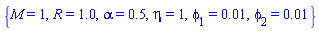 {M = 1, R = 1.0, alpha = .5, eta = 1, phi[1] = 0.1e-1, phi[2] = 0.1e-1}