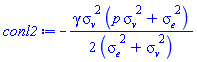 -(1/2)*gamma*sigma__v^2*(p*sigma__v^2+sigma__e^2)/(sigma__e^2+sigma__v^2)