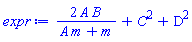 2*A*B/(A*m+m)+C^2+D^2